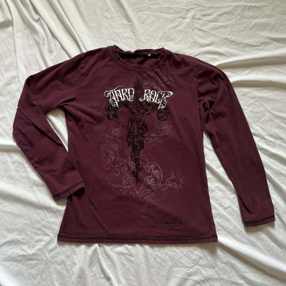 SOLD!! Hard rock bedazzled long sleeve top